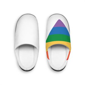 Vector Hand Drawn Lgbt Rainbow Flag Heart Mens Indoor Slippers