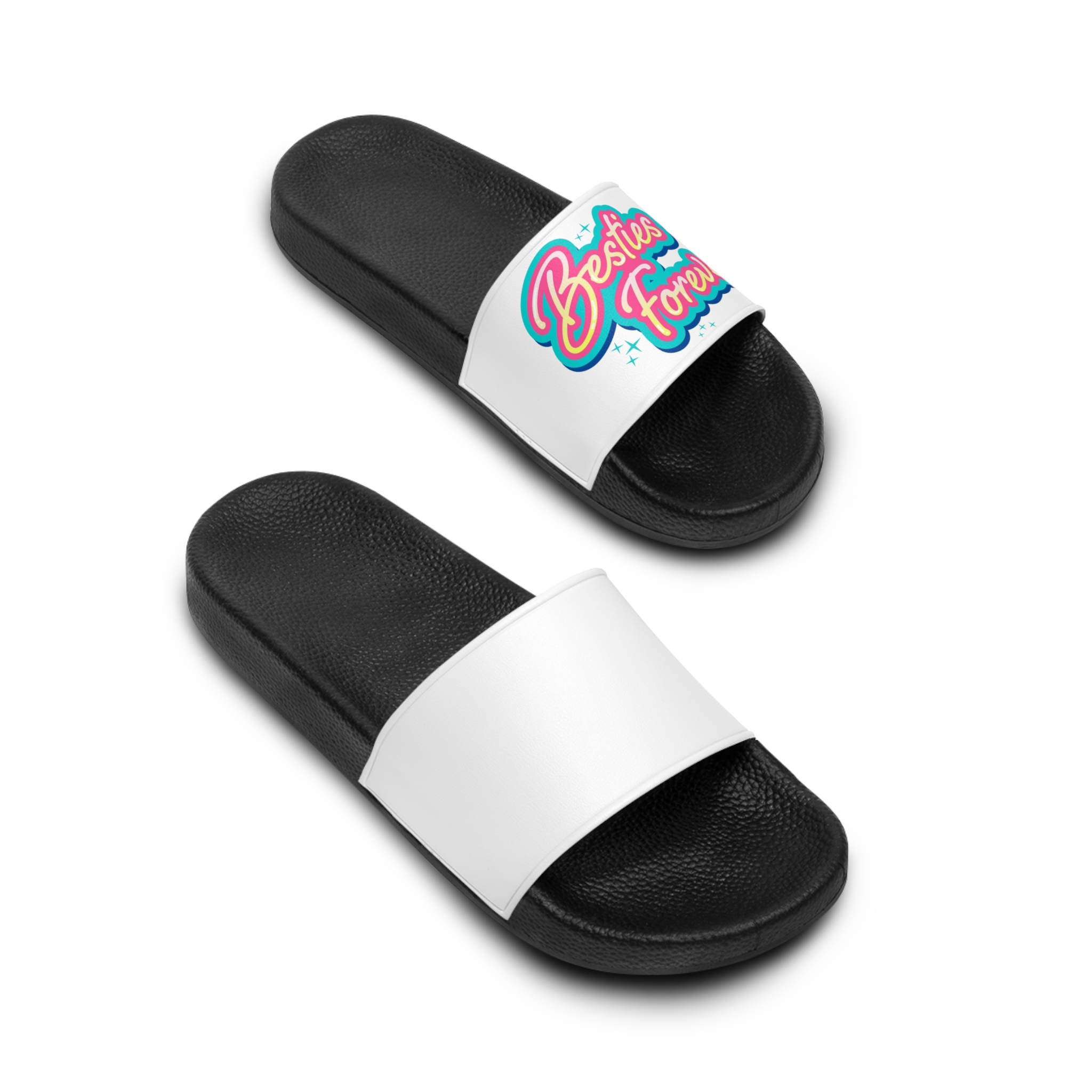 Besties Forever Lettering Logo Mens Slide Sandals - Image 4