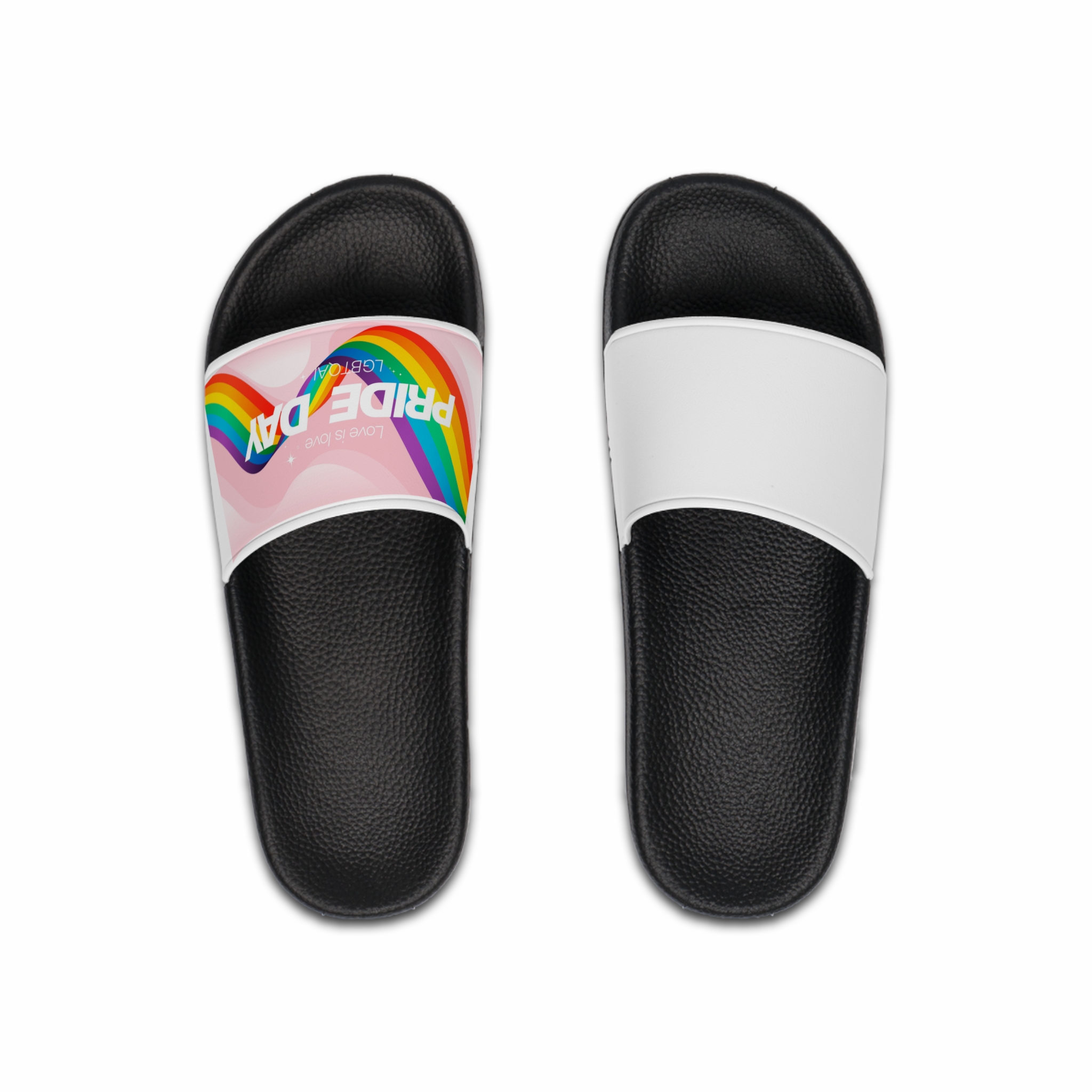 Happy Pride Month Background Vector Lgbtq Community Symbol With Rainbow Pride Flag Heart Design Cele Mens Slide Sandals