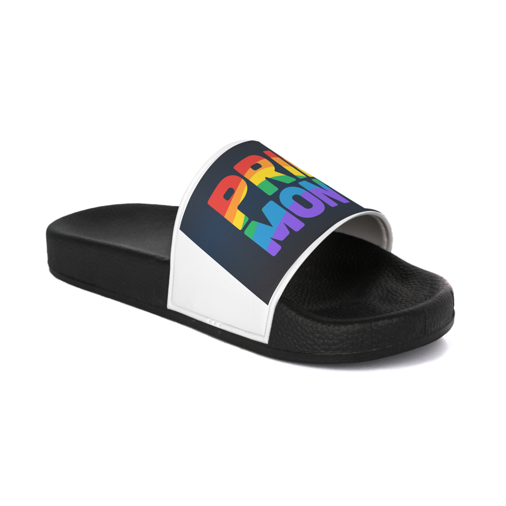 Lgbt Pride Rainbow Flag Lettering Banner Poster Social Media Pride Calligraphy With Mens Slide Sandals - Image 2