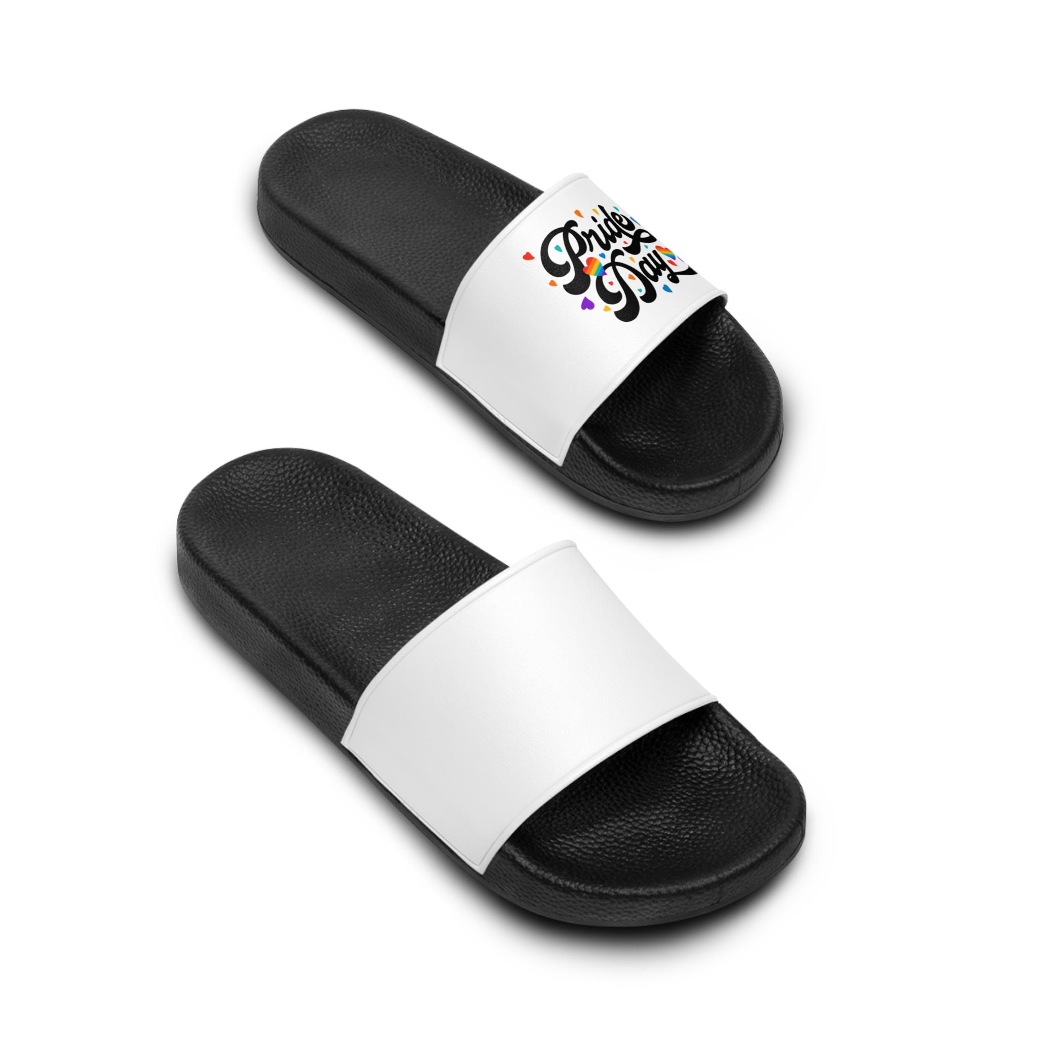 Hand Drawn Pride Day Lettering Mens Slide Sandals - Image 4