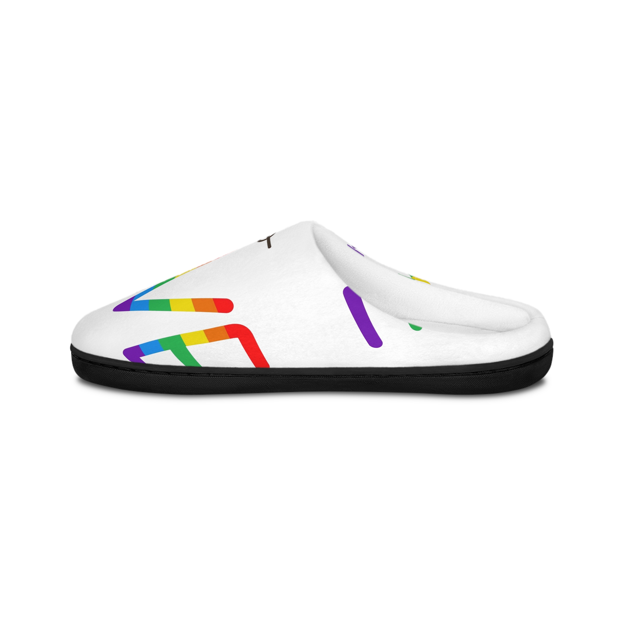 Vector Love Is Love Phrase Lgbt Text Lettering Rainbow Colors Mens Indoor Slippers - Image 3