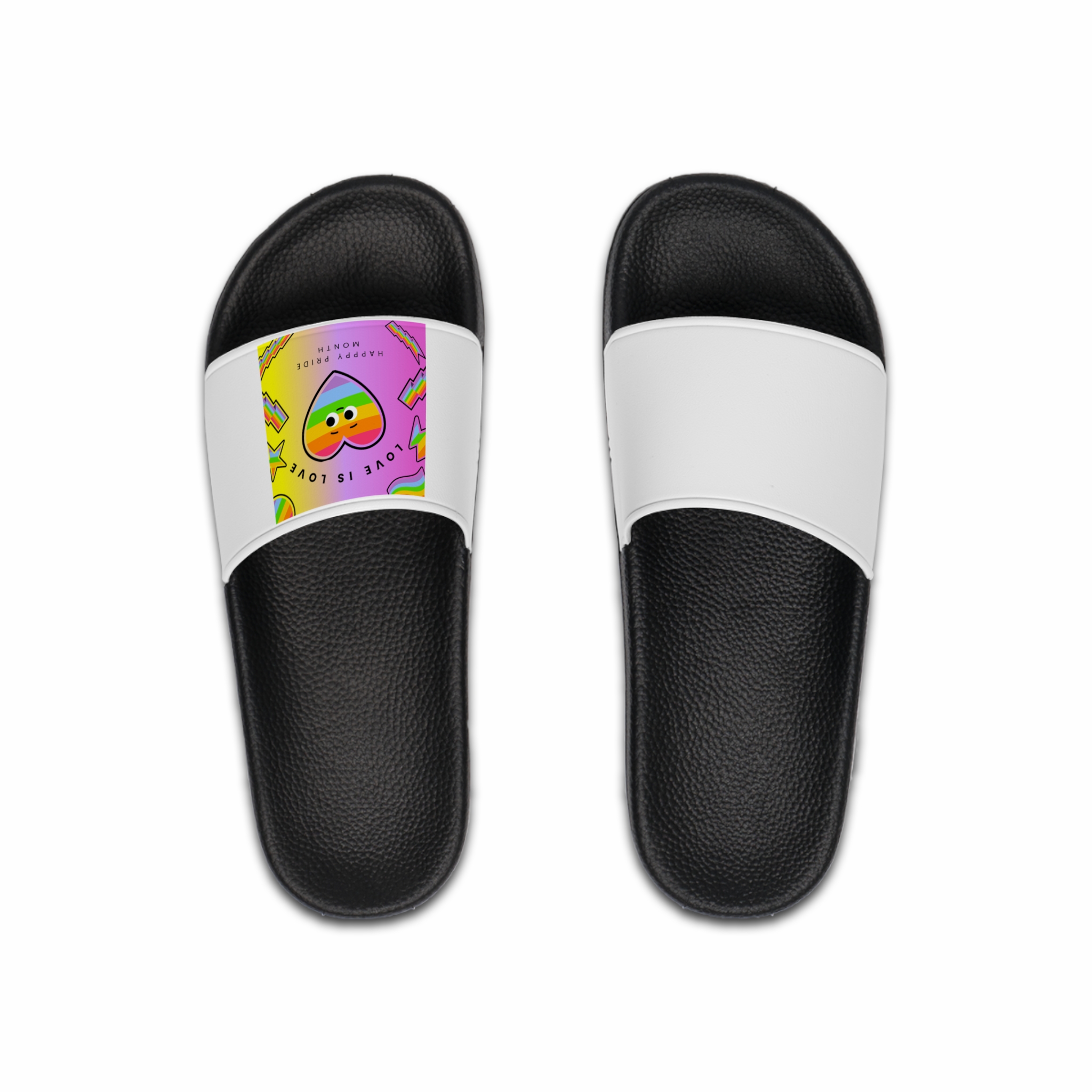 Free Vector Colorful Pride Month Mens Slide Sandals